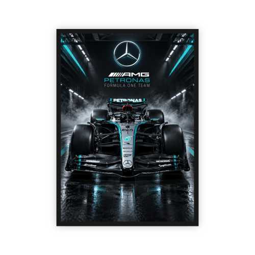 Plakat  pion - czarny bolid Formuły 1